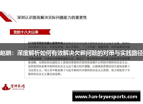 赵鹏：深度解析如何有效解决欠薪问题的对策与实践路径