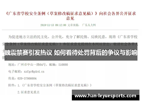 魏震禁赛引发热议 如何看待处罚背后的争议与影响